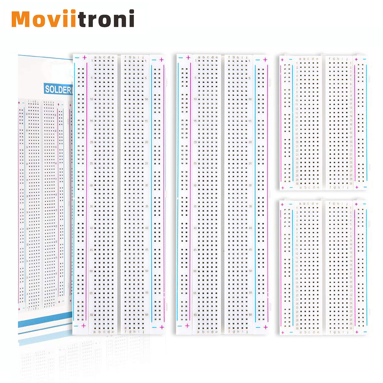 Breadboard 400 Point - 4 adet 400/830 Noktalı Breadboard MB-102